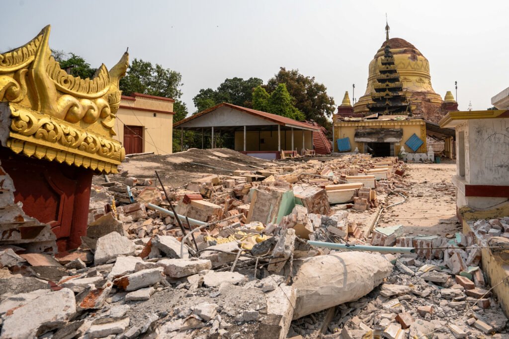 Aftermath of strong earthquake, in mandalay